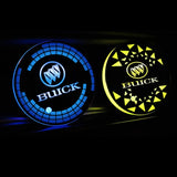 2pcs Buick Logo Car Water Coasters 7-color LED Light Cup Mat Holder
