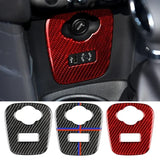 Carbon Fiber Car Cigarette Lighter Panel Decal Decoration Cover Sticker for Mini Cooper