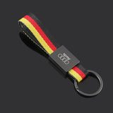 Audi Car Logo Metal Nylon Webbing Keyring