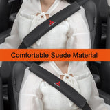 2pcs 33cm Mitsubishi Logo Suede Car Seat Safety Belt Pads Shoulder Protection Cover