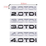 Audi 2.0TDI 3.0TDI 4.0TDI Car Rear Sticker Trunk Emblem Badge Decal