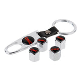 4pcs/set GMC Car Air Valve Stem Cap Auto Tyre Valve Covers with Keychain