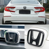 3Pcs Car Front Badge Rear Trunk Emblem Steering Wheel Center Sticker for Honda