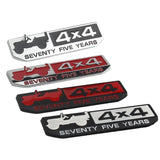 Jeep 4x4 75 Years Logo Metal Car Front Grille Emblem Badge Trunk Sticker Decal