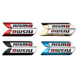 2pcs Nissan Nismo Logo Metal Car Side Sticker Emblem Badge Decal Auto Body Decoration