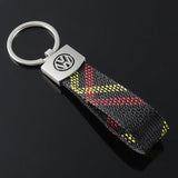 Volkswagen VW Logo Oxford Webbing Car Keychain Pendant Key Chain Holder