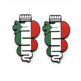 2pcs Alfa Romeo Snake Metal Car Body Sticker Emblem Badge Decal
