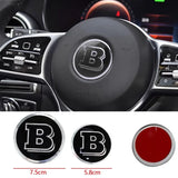 58/75mm Mercedes Benz Brabus Alloy Car Steering Wheel Emblem Cover Sticker