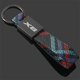 BMW X1 X2 X3 X4 X5 X6 X7 Logo Oxford Webbing Metal Car Keychain Keyring
