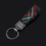 Audi Car Logo Oxford Webbing Keychain Keyring Pendant