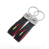Volkswagen VW R Logo Suede Car Keychain Pendant Key Chain Holder
