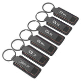 Audi Q3 Q5 Q7 SQ3 SQ5 SQ7 Q2L Q5L Car Logo Leather Keychain Pendant Keyring