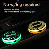 2pcs MG Logo Car Water Coasters 7-color LED Light Cup Mat Holder