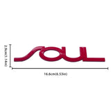 16.6x2.9cm KIA SOUL Metal Car Rear Sticker Letter Trunk Emblem Badge Decal