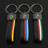 BMW Metal Leather Car Keychian Key Ring Holder