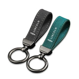 Lincoln Logo Metal Suede Car KeyChain