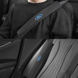 2pcs 33cm Ford Logo Suede Car Seat Safety Belt Pads Shoulder Protection Cover