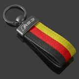 Audi S3 S4 S5 S6 S7 S8 RS3 RS4 RS5 RS6 RS7 RS8 Car Logo Nylon Webbing Keychain Pendant