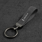 Lincoln Logo Metal Suede Car KeyChain