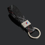 BMW M Power Car Logo Oxford Webbing Keychain Keyring