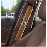 2pcs 33cm Subaru Logo Suede Car Seat Safety Belt Pads Shoulder Protection Cover