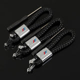 BMW M Power Logo Metal Braided Rope Car Keychain