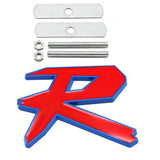 Car Front Grille Sticker Auto Body Side Decal Badge R Logo for Honda Crosstour Odyssey Insight Elysion CRZ Vezel City Civic