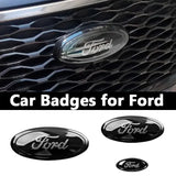 3pcs Stainless Steel Car Steering Wheel Sticker Auto Front Head Decal Rear Emblem Badge for Ford Edge Escape ST Line Explorer Territory Mondeo TAURUS Focus