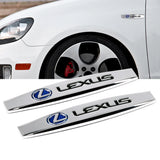 2pcs Lexus Metal Car Fender Side Badge Decal Rear Emblem Sticker