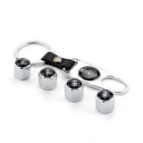 4pcs/set Lincoln Car Air Valve Stem Cap Auto Tyre Valve Covers with Keychain