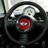 Carbon Fiber Car Steering Wheel Stickers Decoration for Mini Cooper