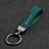 Lincoln Logo Metal Suede Car KeyChain