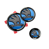 80/90mm ABS Skoda Car Front Hood Emblem Rear Badge Sticker Steering Wheel Decal