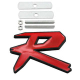 Car Front Grille Sticker Auto Body Side Decal Badge R Logo for Honda Crosstour Odyssey Insight Elysion CRZ Vezel City Civic