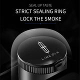 Lincoln Metal Car Ash Tray Auto Ashtray Cigarette Holder Box with LED Light