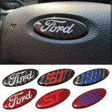 58x22mm Ford Epoxy Carbon Car Steering Wheel Sticker Decal