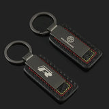 Volkswagen VW R Logo Carbon Fiber Car Keychain Pendant Key Chain Holder