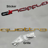 Audi Quattro Logo ABS Car Front Grille Emblem Badge Sticker Decal