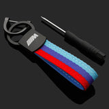 BMW M Power Car Keychain Metal Nylon Webbing Keyring