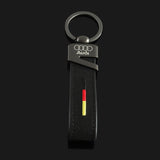 Audi Logo Suede Metal Car Keychain