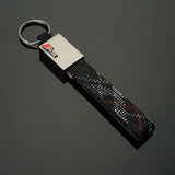 Audi RS Sline Car Logo Oxford Webbing Metal Keyring Pandant