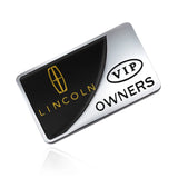 Lincoln VIP OWNERS Metal Car Stickers Rear Emblem Badge