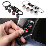 4pcs/set Toyota GR Car Air Valve Stem Cap Auto Tyre Valve Covers with Keychain
