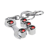 4pcs/set Toyota GR Logo Car Air Valve Stem Cap Auto Tyre Valve Covers with Wrench
