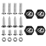 4pcs/set Lexus Logo Stainless Steel Car License Plate Bolts
