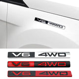 Metal V6 4WD Car Sticker 3D Trunk Emblem Racing Badge Decals for  HIGHLANDER COROLLA RAV4 Camry CROWN PRIUS REIZ VIOS
