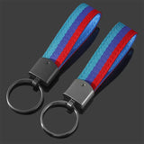 BMW M Power Metal Car Keyring Nylon Webbing Key Chain Holder Pendant