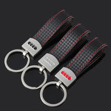 Audi Logo PU Leather Metal Car Keychain