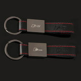 Audi RS Sline Car Logo Leather Keychain Key Holder Keyring