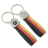 Mercedes Benz Nylon Webbing Metal Car Keychain Keyring Key Pendant